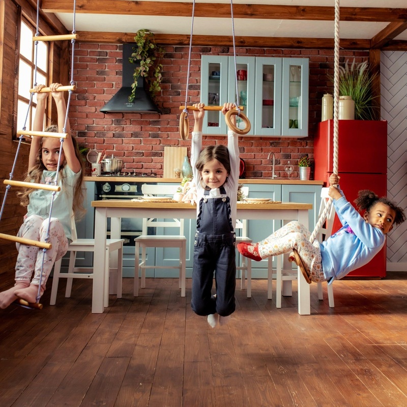 Ring Rope Swing 3in1 Swings Set: Rope swing + Trapeze bar with rings + Triangle rope ...
