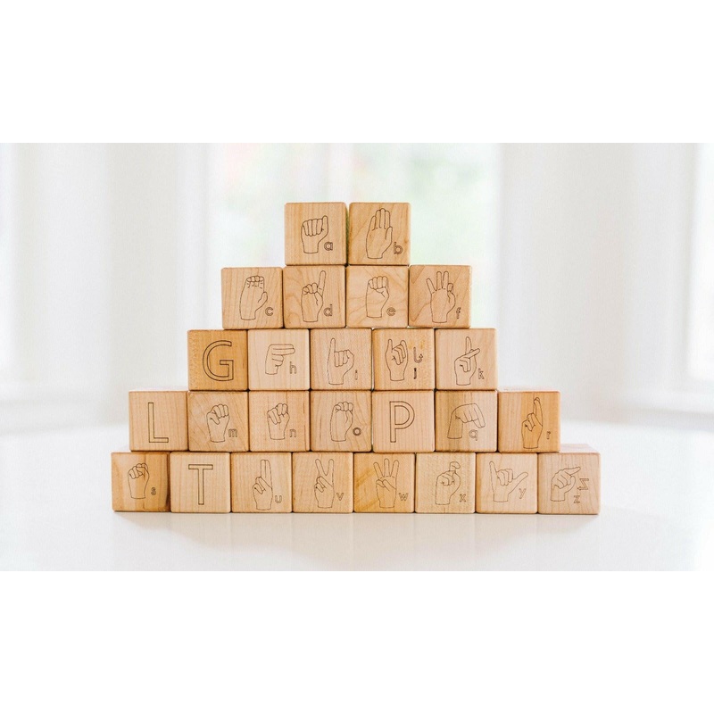 American Sign Language ABC Blocks - Pure Care Infant Wellness Hub